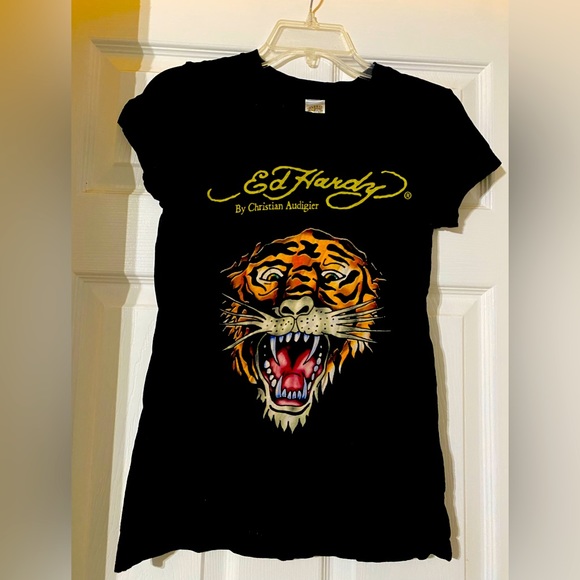 Authentic Vintage Ed Hardy Women’s Tee Medium Tiger - Picture 1 of 2
